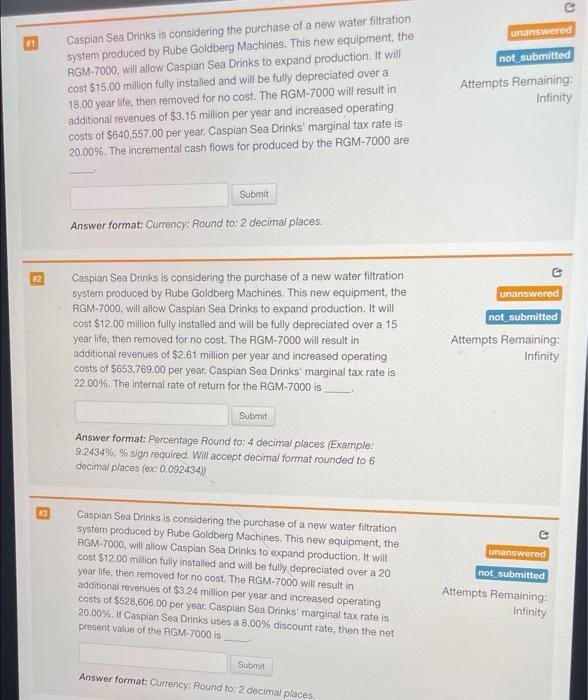 please explain how you get answer ! unanswered 31 not submitted Caspian