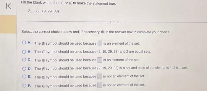 2 {2, 19, 29, 33} Select the correct choice below and, if