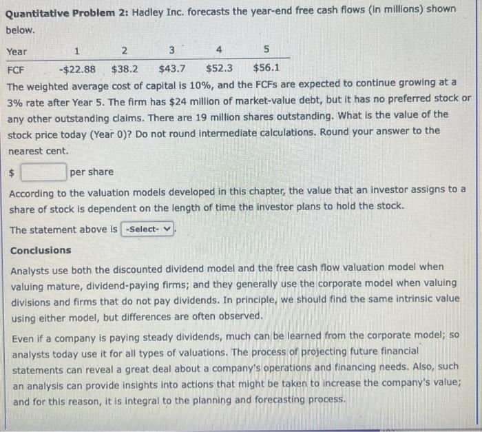 dividend forecast is based on an underlying forecast of the firm's future