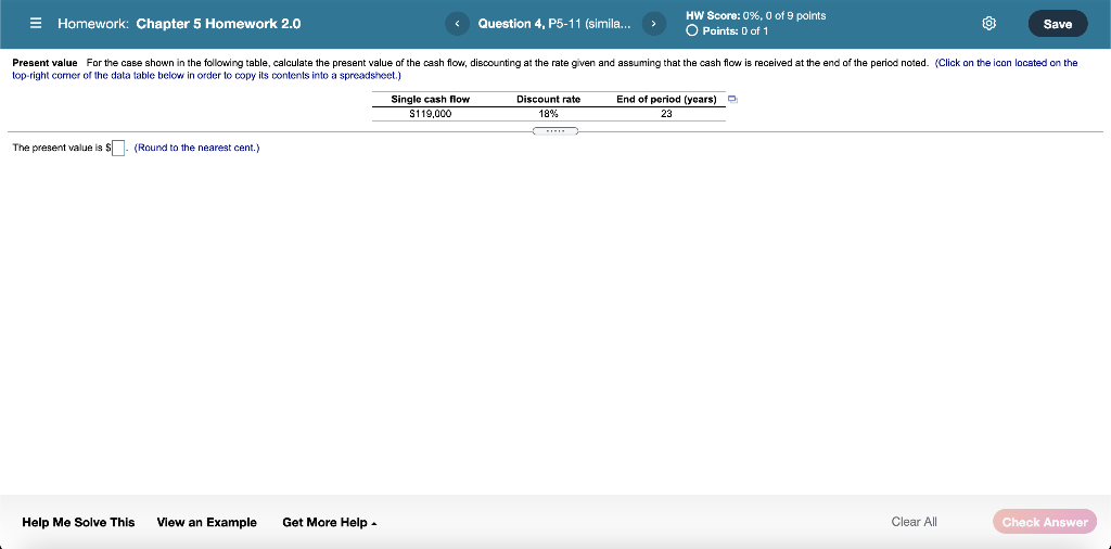  E Homework: Chapter 5 Homework 2.0 Question 4, P5-11 (simila... HW
