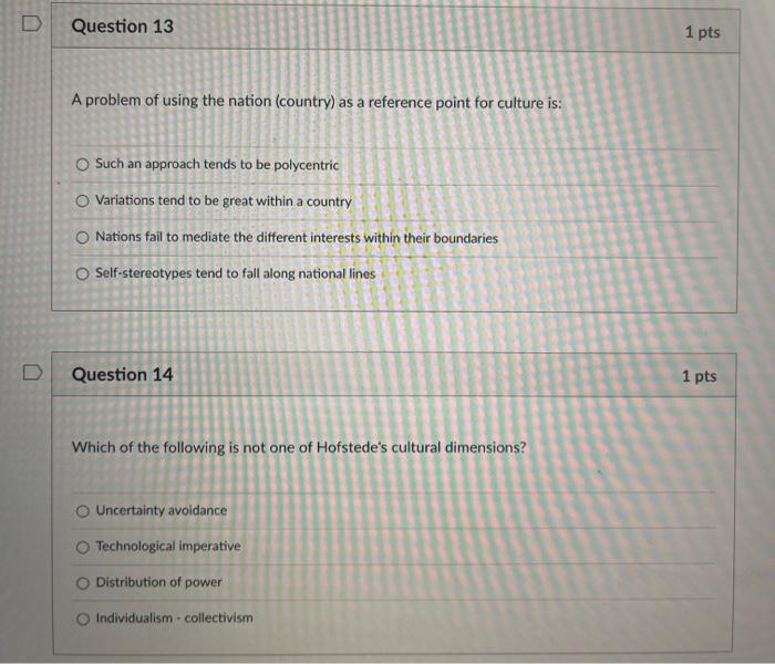  D 0 Question 13 A problem of using the nation (country)
