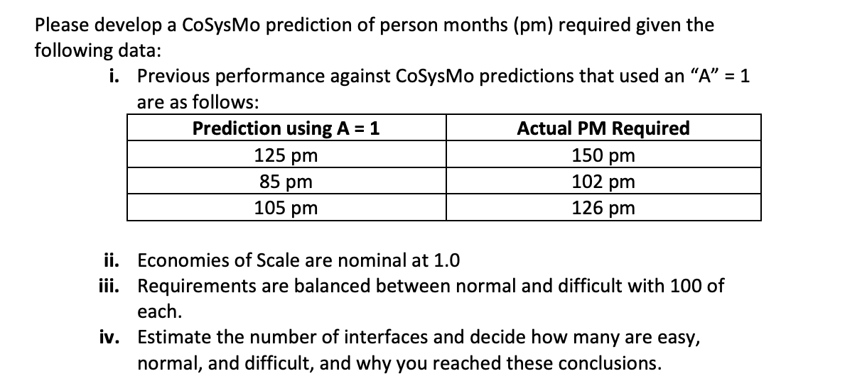 engineering planning tool. It predicts person months by looking at size and