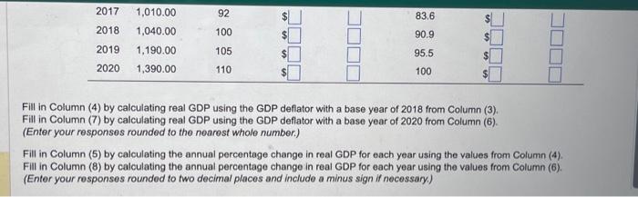 calculating real GDP using the GDP deflator with a base year of