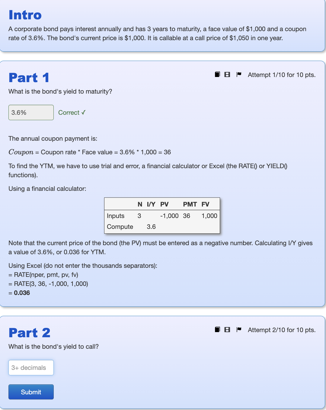  Help with part 2, please Intro A corporate bond pays interest