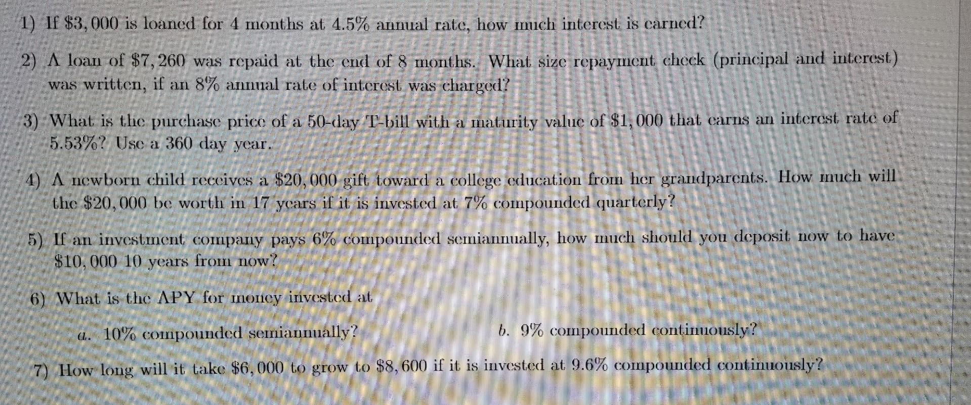Old MathJax webview Please answer #6 SS 1) If $3,000 is loaned