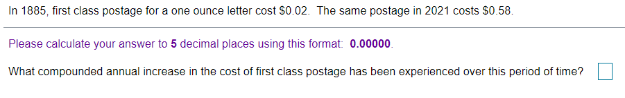 In 1885, first class postage for a one ounce letter cost