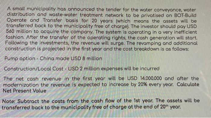 helpp show process on excel please A small municipality has announced the