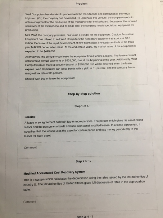 necessary equipment at a price of $6.1 million. Because of the rapid