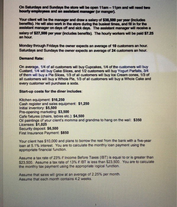 how to do the formulas. Please read the instructions carefully and provide