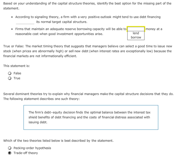#1 fill in blank, "debt financing ... its normal target" (beyond /