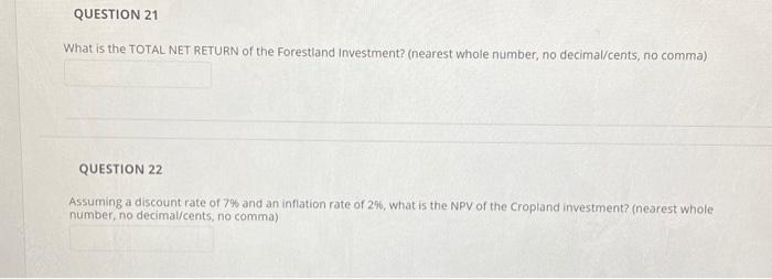 flows for two Thvestments, where the value in the initial period (Year