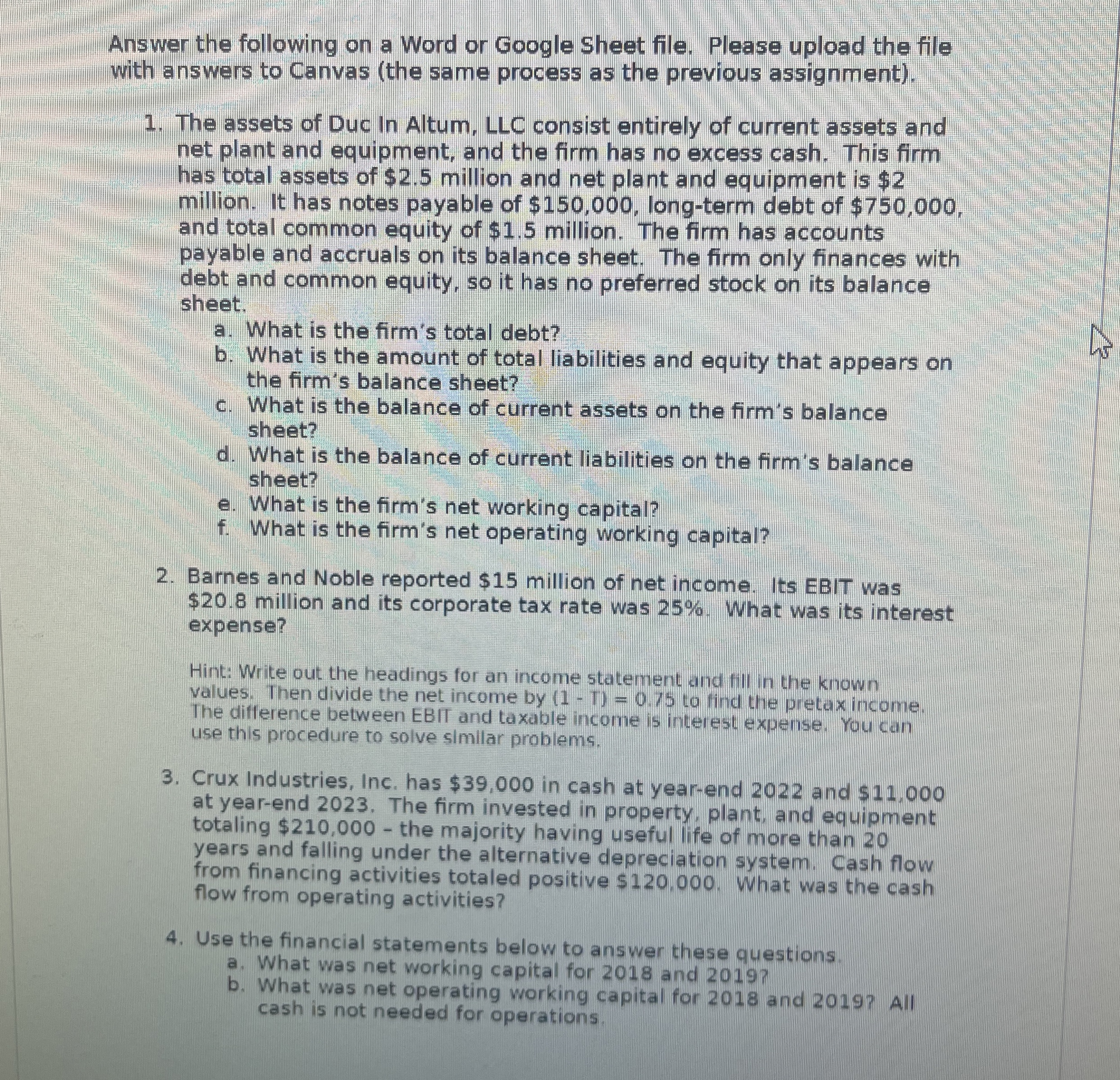  Answer the following on a Word or Google Sheet file. Please