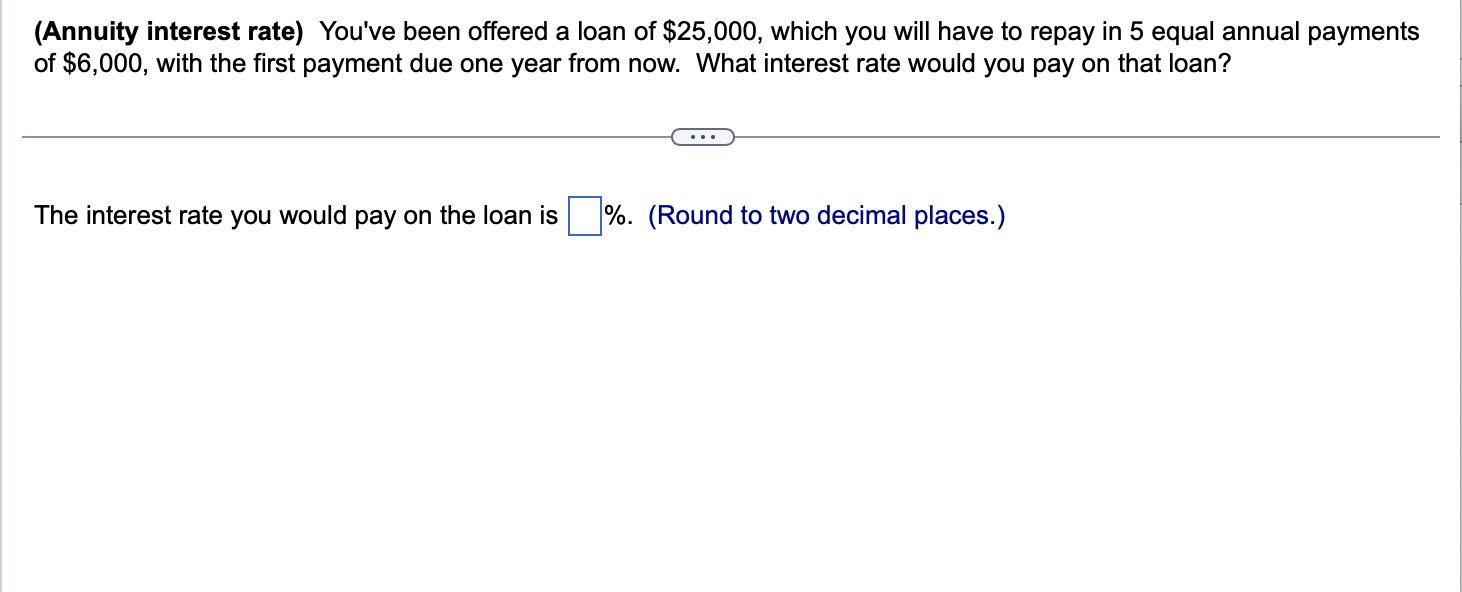 Please show how to do it without excel (Annuity interest rate) You've