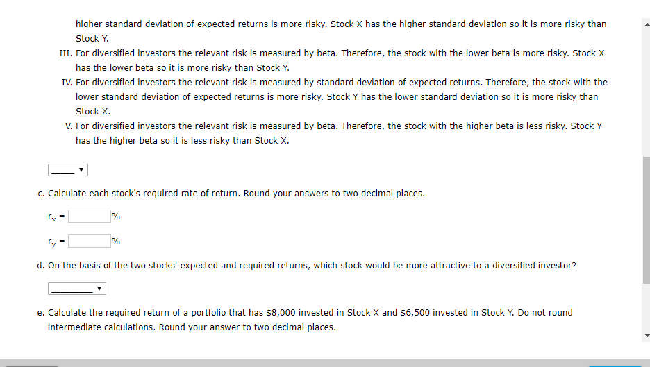 Excel Online Structured Activity: Evaluating risk and return Stock X has a