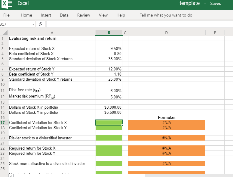 9.5% expected return, a beta coefficient of 0.8, and a 35% standard