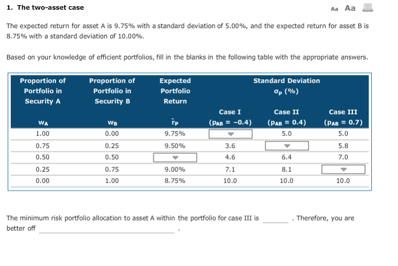 The drop downs at the bottom for case III is (0.25/1.00/ 0.32/0.48).
