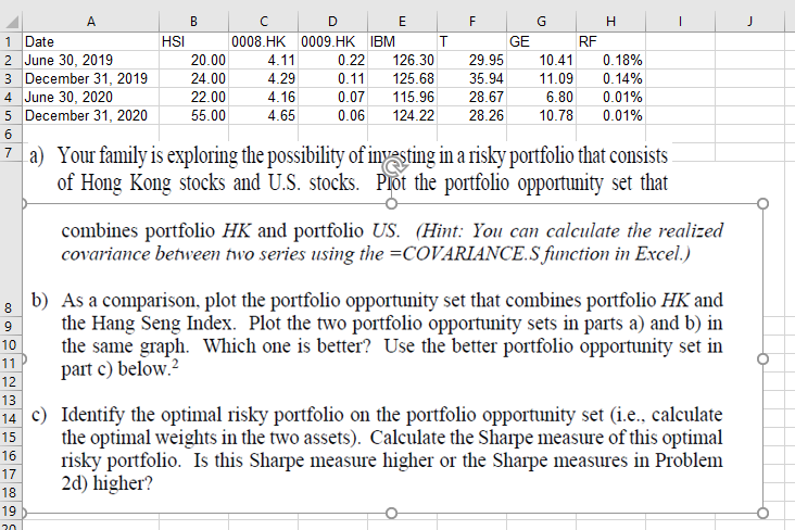 B F A B D E G H 1 Date HSI