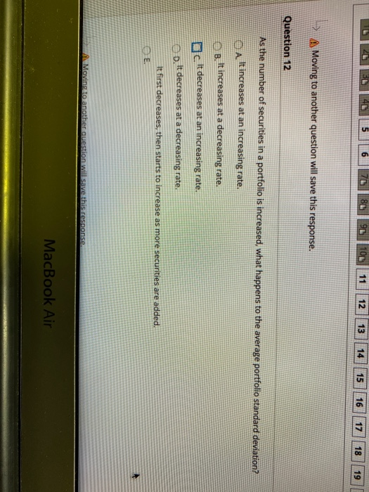 standard deviation. II. A mean-variance investor selects a portfolio on the best