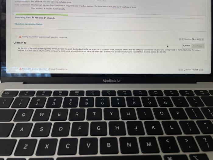 response Question 12 of 20 Question 12 5 points LA At the