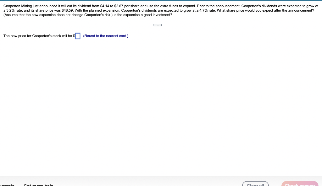  Cooperton Mining just announced it will cut its dividend from $4.14