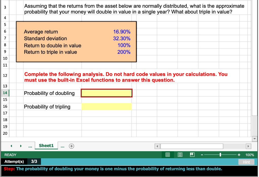 PLEASE ANSWER IN EXCEL FORM WITH EXACT CELL FORMULAS USED TO