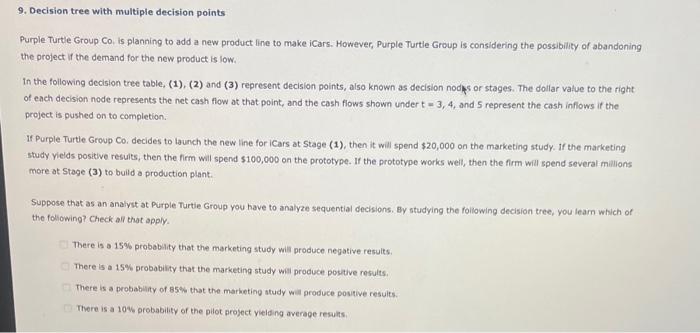  9. Decision tree with multiple decision points Purple Turtle Group Co.