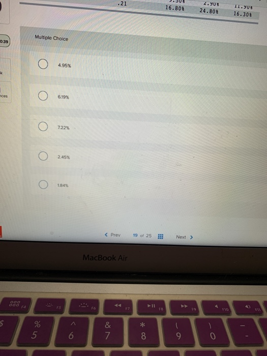 portfolio consisting of 20 percent Stock X, 41 percent Stock Y, and