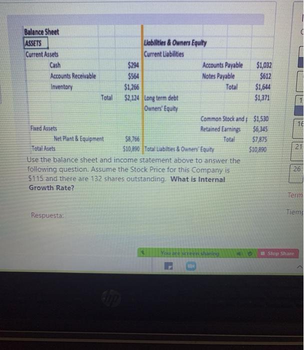  Balance Sheet ASSETS Uabilities & Owners Equilty Current Assets Current Liabilities