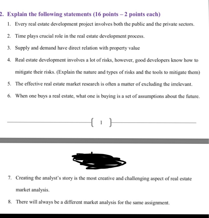 2. Explain the following statements (16 points 2 points each) 1.