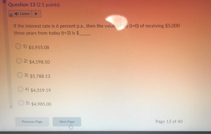 payment of $275 starting one year from today and continuing yearly until