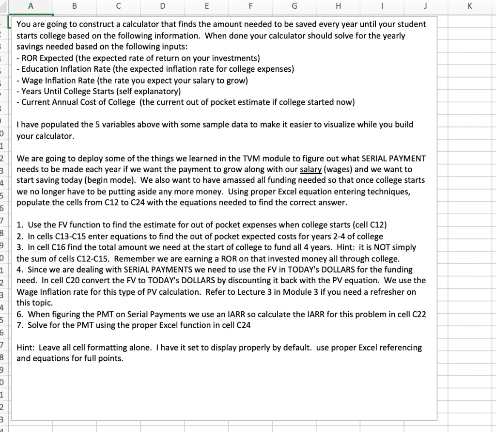Can you please help me with writing down the excel formula for