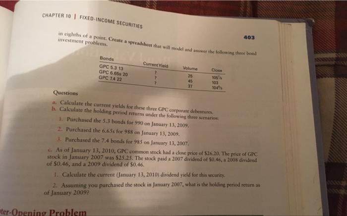 part a,b,c please answer on microsoft excel and show formulas. please answer