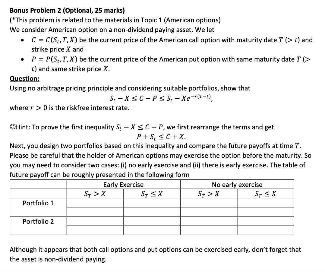 Actuarial Math/ Financial Math Problem: Binomial Tree Pricing Model Bonus Problem 2