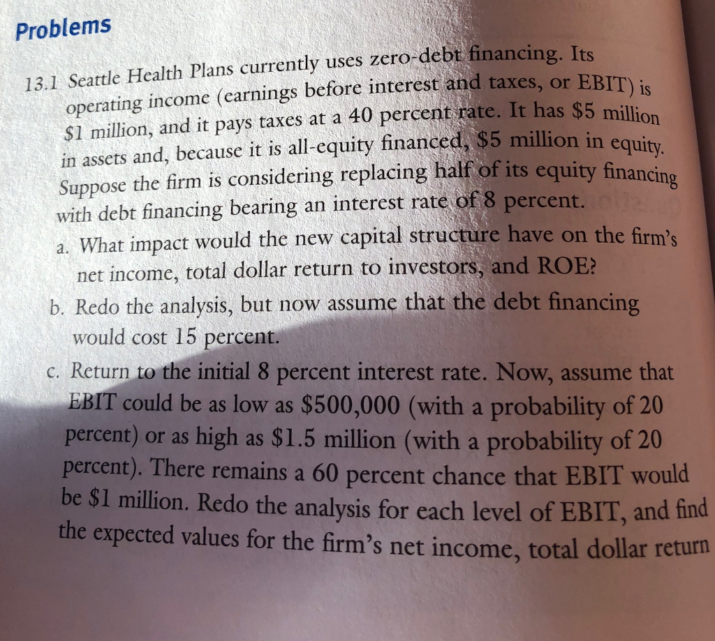  13.1 A,B,C, D Please assist and show your work Problems 13.1