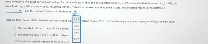 -20%. If the correlation between stock A and the market is PAM