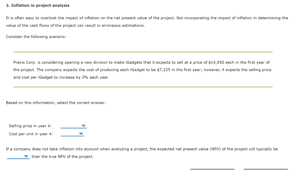  3. Inflation in project analysis It is often easy to overlook