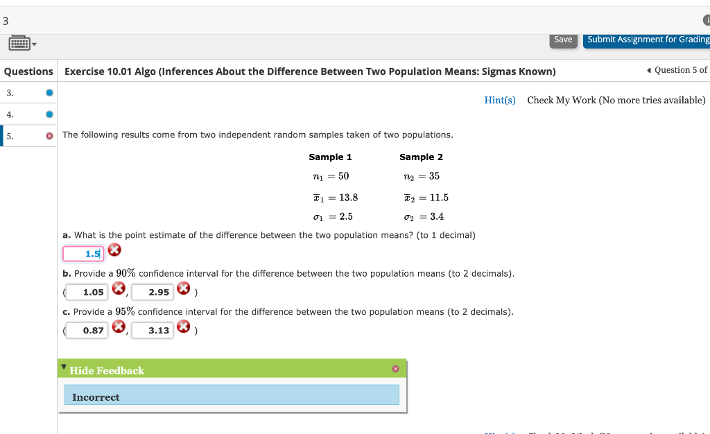  3 Save Submit Assignment for Grading Questions Exercise 10.01 Algo (Inferences