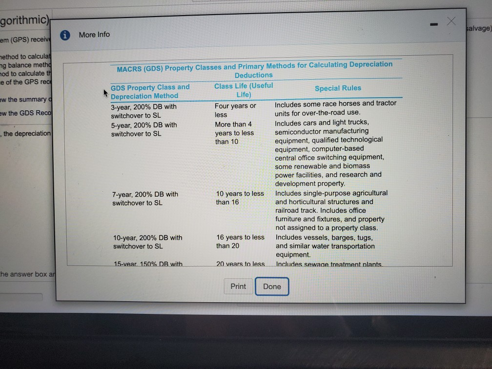 (class) life of the system is siix years. The expected market (salvage)
