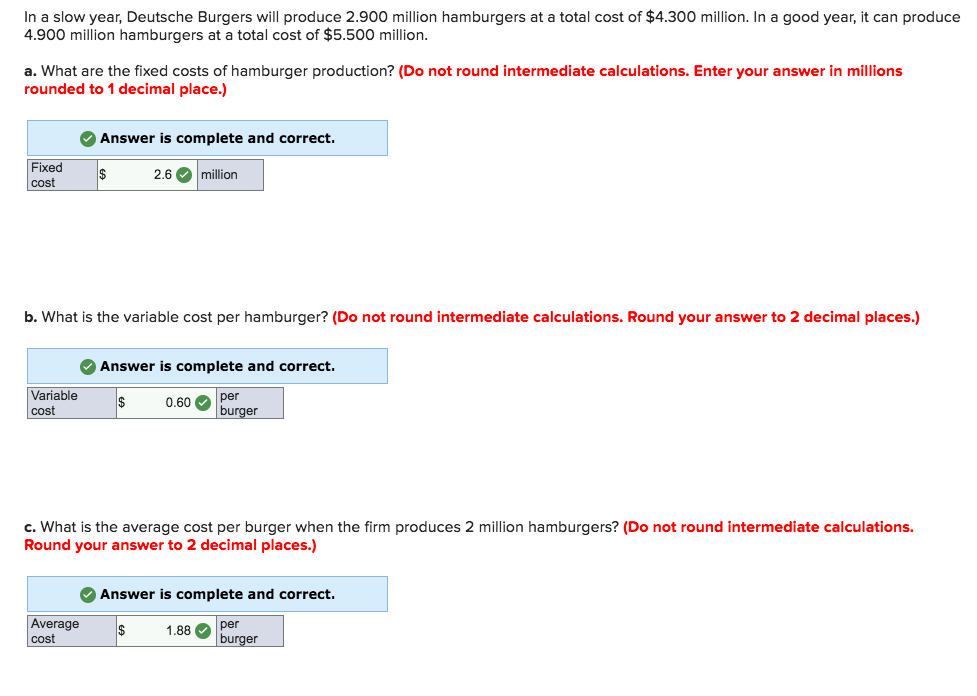 I need answer for D, please In a slow year, Deutsche Burgers