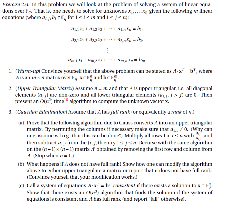  Exercise 2.6. In this problem we will look at the problem