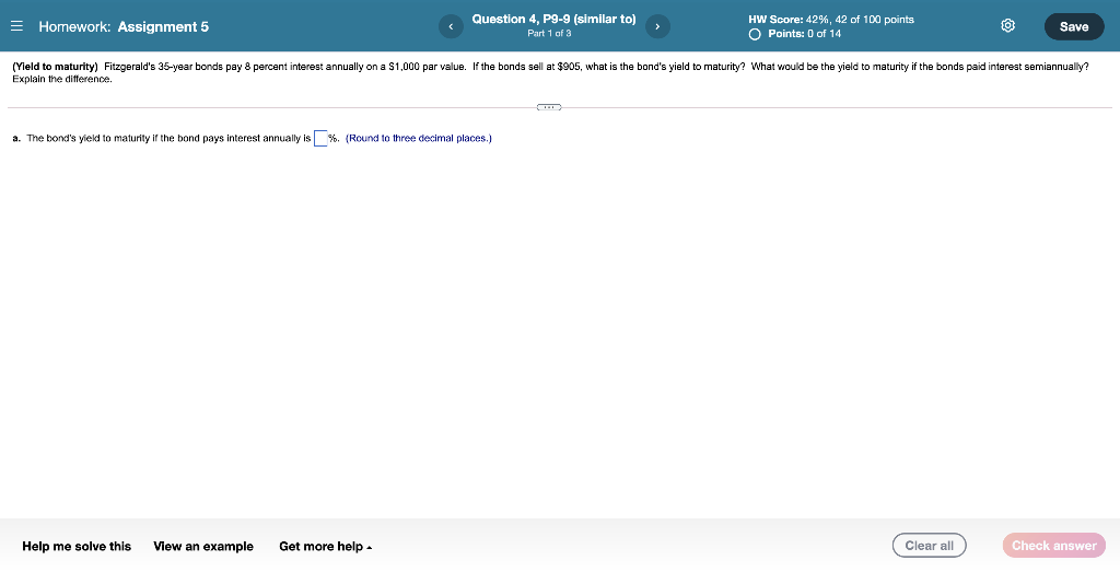 = Homework: Assignment 5 Question 4, P9-9 (similar to) Part 1