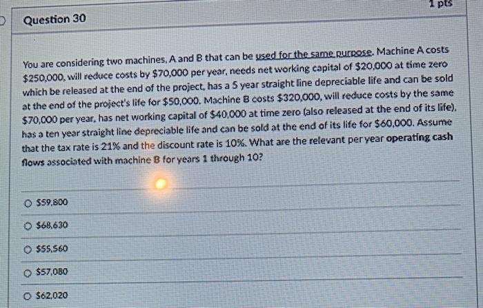 B that can be used for the same puroase. Machine A costs
