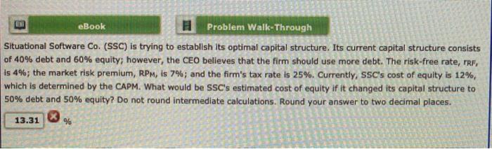  eBook Problem Walk-Through Situational Software Co. (SSC) is trying to establish