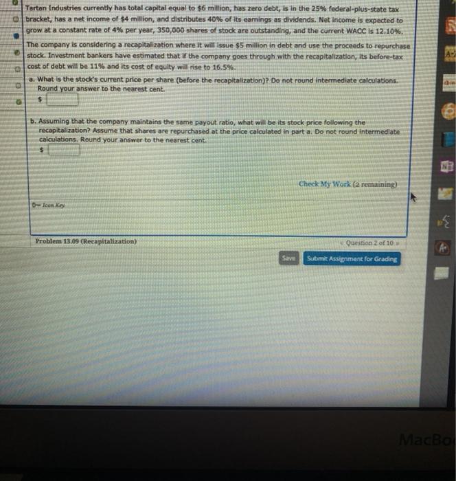 its optimal capital structure. Its current capital structure consists of 40% debt