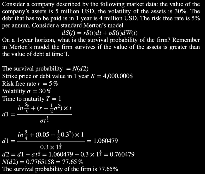  Is this answer right? Consider a company described by the following