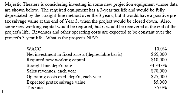  How would I solve using excel? Please provide the formulas. Majestic