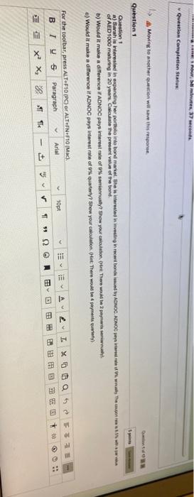  tour, minutes, 37 cod Question completion Status 4 Moving to another