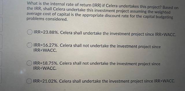 five years. The net operating cash flows from the expansion project at