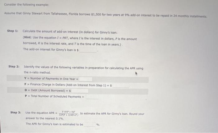 interest rates and APRs are not equivalent. This is because the add-on
