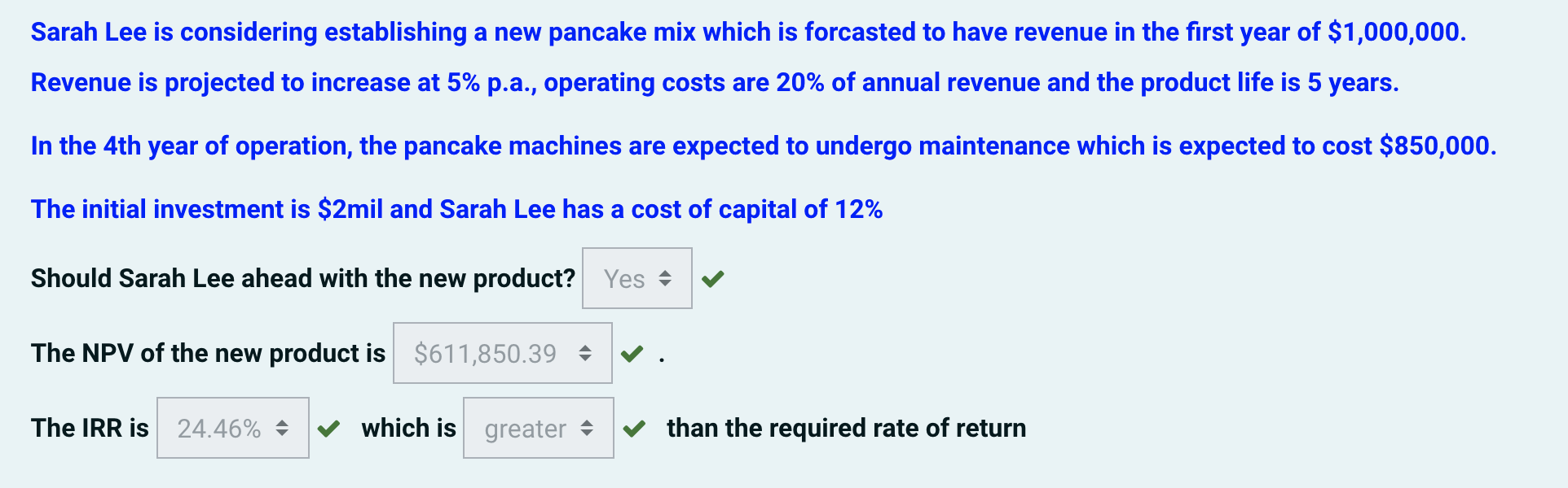 How is WACC calculated in this document? Could you please write down